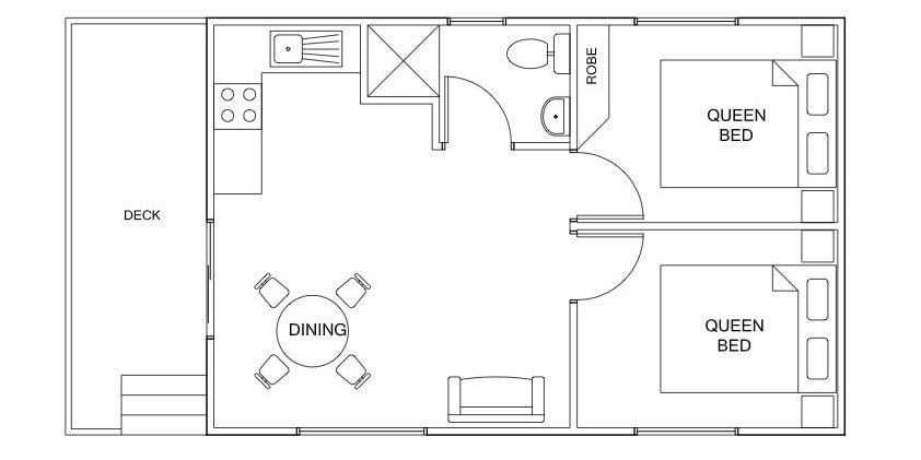 Floor Plan Parkview Deluxe Cabin